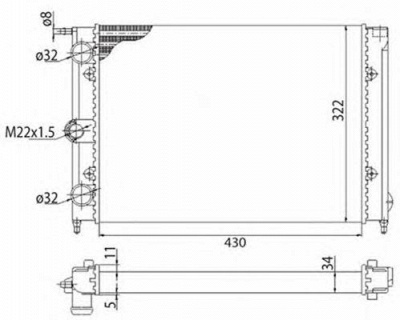 MAGNETI MARELLI 350213201003 -  Радиатор, охлаждение двигателя
